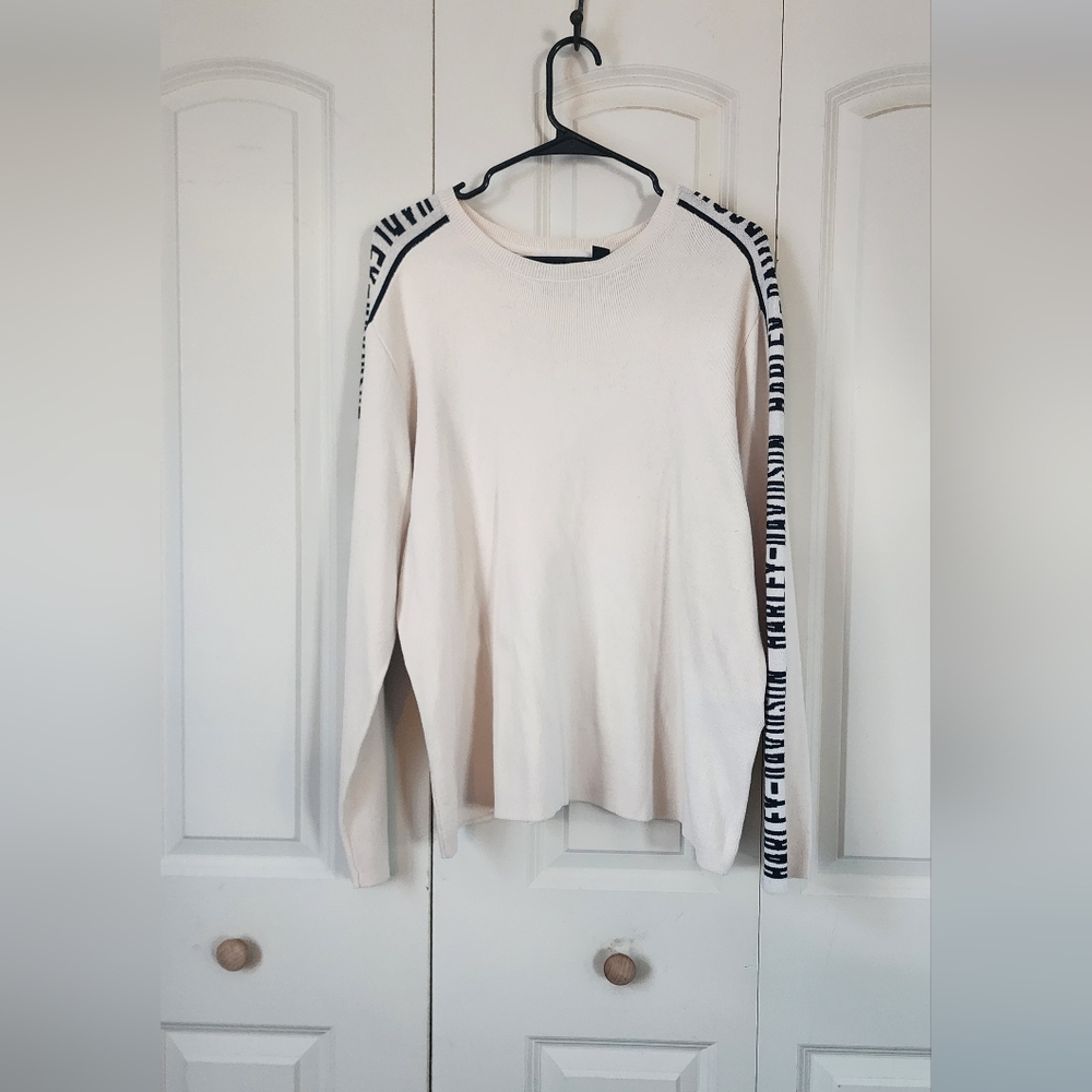 Harley-Davidson Cream Long Sleeve Top with Black Accents